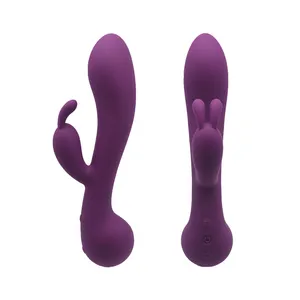 Impermeable mujer doble varilla masturbación conejo utensilios adultos sexo productos vibración Vibradores para mujeres