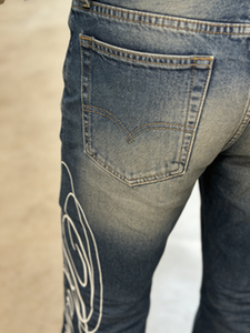 <span class=keywords><strong>Jeans</strong></span> Vintage Lavati con Stampa Serigrafica per Uomo, Alta Qualità, Skinny Personalizzati, Blu e Gamba Larga, Modello Svasato - Product Image 5