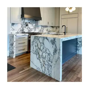 Luxo pedra material Itália Arabescato branco mármore vaidade Tops banheiro bancadas mármore bancada cozinha