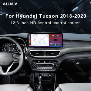 Aijia Vente en gros pour <span class=keywords><strong>HYUNDAI</strong></span> <span class=keywords><strong>TUCSON</strong></span> 2018-2020 – Cadre d'écran large 12,3 pouces noir mat pour autoradio Android avec faisceau de câblage double DIN - Product Image 4