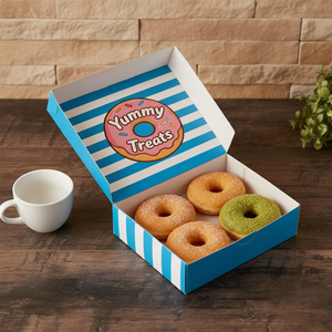 Hot-sale Custom Food <b>Paper</b> <b>Boxes</b> with Grease Resistance Matt Lamination & Embossing for Cupcake Tart Pastry Donuts Packaging - Product Image 4