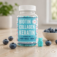 Gummies à la biotine naturelle Biocaro en marque privée pour la croissance des cheveux, vitamines à la biotine pour les cheveux, la peau et les ongles, pour femmes et hommes