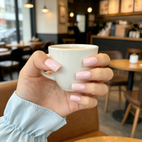 Lot de 12 faux ongles carrés à presser, faits main, pré-collés, avec gel pailleté, pour manucure de salon, en ABS, personnalisables OEM