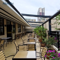 Auvent motorisé moderne en PVC, pergola, auvents rétractables en aluminium avec éclairage LED