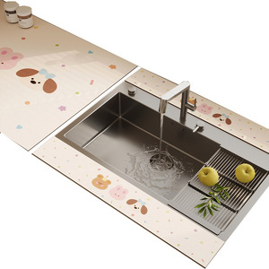 Tapete de drenaje para fregadero de cocina, de tierra de diatomeas, antideslizante, rectangular, con estampado de dibujos animados, para encimera de cocina, a prueba de salpicaduras, bloqueador de agua - Product Image 2