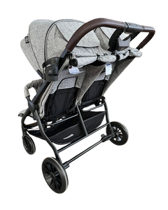 Passeggino Gemellare Affiancato con Cinture di Sicurezza e <span class=keywords><strong>Ruote</strong></span> <span class=keywords><strong>Grandi</strong></span>, Pieghevole, per Neonati e Bambini - Product Image 6