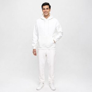 Conjunto Deportivo Unisex Casual de Invierno con Efecto Desgastado 2 en 1, Sudadera con Capucha y Pantalones de Chándal de Manga Larga, Tallas Grandes, Ropa Urbana, Logotipo Personalizado, Venta al Por Mayor - Product Image 1