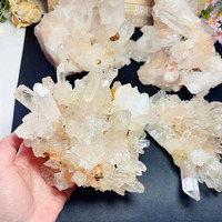 Clúster de cristal Natural curativo, cristal grande de cuarzo transparente para decoración, venta al por mayor
