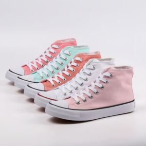 รองเท้าผ้าใบหุ้มข้อสูง น้ำหนักเบา กันลื่น แฟชั่นคลาสสิก สีขาว สำหรับฤดูร้อน ฤดูใบไม้ร่วง ฤดูใบไม้ผลิ ขายส่ง - Product Image 5