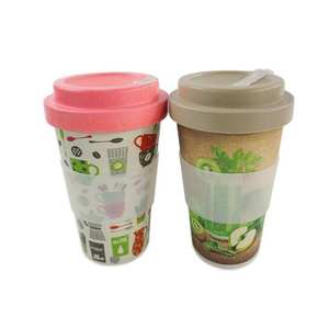 Tasse à café écologique personnalisée, tasse à café naturelle, biodégradable, réutilisable, tasse de voyage, tasse en fibre de bambou, ensemble de tasses à café avec couvercles et logo - Product Image 5