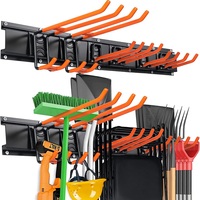 Organizador de Herramientas Resistente para Garaje y Jardín, Soporte de Pared para Almacenamiento de Herramientas de Garaje, 48 Pulgadas, para Rastrillos y Sillas Plegables