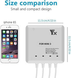 מטען סוללות מרובה עבור מיני 3 פרו מיני 4 פרו, רכזת טעינה מהירה 5 ב-1 תואמת ל-4 יציאות סוללות - Product Image 5