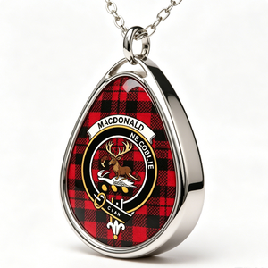 Colgante con el Escudo del Clan MacDonald, Chapado en Plata, Acero Inoxidable, Forma de Lágrima, Diseño Tartán Tradicional, Amuleto de Recuerdo - Product Image 5