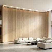 Panel Dinding Veneer Kayu Kelas Eco E0, Panel Dinding Dekoratif Anti Lembab untuk Dinding Latar Ruang Tamu
