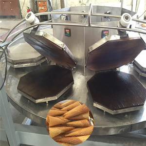 Ligne de production électrique entièrement automatique pour cônes croustillants et gaufres moelleuses avec machine de formage de rouleaux de pâte à œufs supplémentaire - Product Image 4