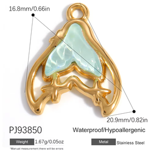 Pingentes de Joias DIY SUMMLY Banhados a Ouro 18K com Temática Oceânica Vintage em Aço Inoxidável: Peixe, Estrela-do-mar, Golfinho, Coração e Floral – Atacado - Product Image 2