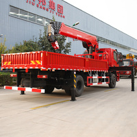 Nouvelle grue mobile sur camion de 8 tonnes, cabine Jielibao H6, poids brut de 16 000 kg, hauteur de levage de 18,5 m, moteur JIUBANG, pneus robustes