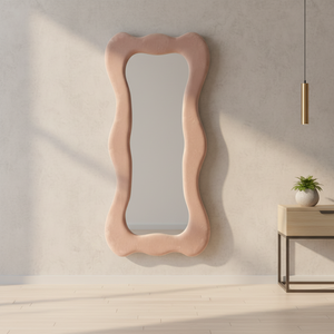 Specchio da terra a parete in velluto decorativo di grandi dimensioni, nuovo design <span class=keywords><strong>2026</strong></span>, personalizzabile, moderno, in tessuto, per soggiorno e corridoio, a figura intera - Product Image 4