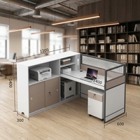 Poste de travail de bureau avec cloison, ensemble bureau et chaise, bureau mural pour personnel, écran de séparation simple, écologique et personnalisable