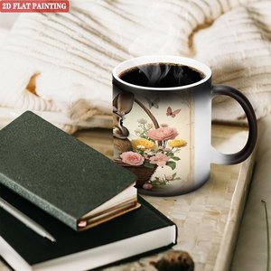 Four Seasons Universal Household Mug 11oz Frosted Black <b>Ceramic</b> Heat Activated <b>Cup</b> - Product Image 3