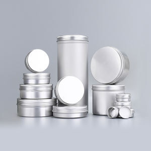 Vente en gros <span class=keywords><strong>prix</strong></span> d'usine récipient de stockage en métal personnalisé 10g 50g 200g 500g argent aluminium pot cosmétique en étain pour crème baume à lèvres - Product Image 1
