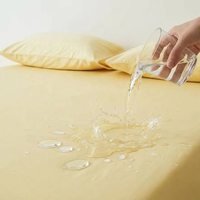 Drap-housse tricoté imperméable et lavable en machine, silencieux, à motifs unis, 400 fils, poche profonde de 18 pouces, pour usage domestique et hôtelier