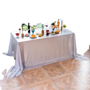 Toalhas de mesa retangulares douradas e pretas, tecido lantejoulas para festa de aniversário