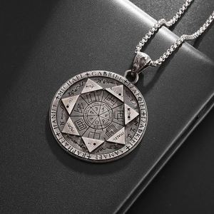 Collar con Colgante del Sello de Salomón, Círculo Mágico de los Siete Ángeles, Amuleto de la Suerte Vintage Punk Personalizado para Hombre, Regalo de Joyería - Product Image 4