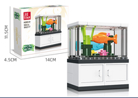 Modèle de puzzle à assembler Micro World Aquarium, tortue, jouets à assembler soi-même, aquarium, tortue, poisson-clown, lézard, homard, boîte de présentation, jouet