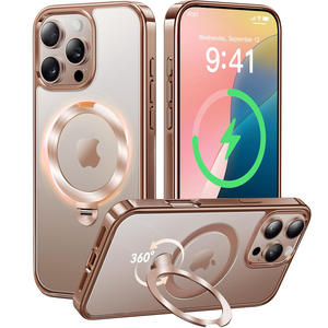 Coque <span class=keywords><strong>de</strong></span> téléphone magnétique rotative à 360° avec support anneau et chargement sans fil, antichoc, pour iPhone 17 16 15 14 – Meilleure vente - Product Image 3