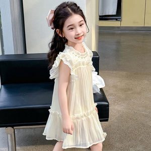Gaun anak perempuan baru musim panas rok Tule Petti pakaian anak rok putri gaya kasual dengan ruffle fitur ukuran Plus - Product Image 4