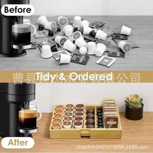Wooden Coffee Capsule Storage <b>Box</b> Rectangle Desktop Organizer For Office <b>Tea</b> Bag Sugar Storage Drawer <b>Box</b> 5cm High - Product Image 4