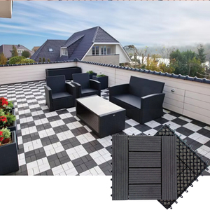 <span class=keywords><strong>Pas</strong></span> <span class=keywords><strong>cher</strong></span> <span class=keywords><strong>Terrasse</strong></span> Rainures droites Étanche Gris Wpc DIY Tuiles de <span class=keywords><strong>terrasse</strong></span> Composite Carré Bois Cliquez Tuiles - Product Image 4