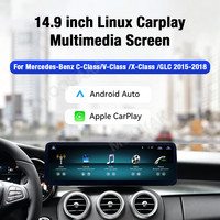 MOOKAKA Radio 14,9 pouces pour Mercedes-Benz Classe C/Classe V/Classe X/GLC 2015-2018 Système d'exploitation Linux GPS Carplay sans fil Autoradio