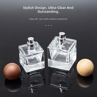 Flacons carrés en verre épais pour parfums, 18 ml, 30 ml, 50 ml, 100 ml, adaptés aux parfums et emballages de fragrances domestiques