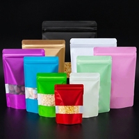 Sachet Doypack à Fermeture Éclair en Mylar Coloré de Haute Qualité avec Fenêtre Transparente, en Aluminium et Plastique PET pour Emballage Alimentaire