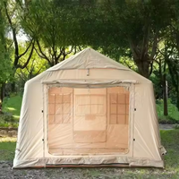 Tente de camping universelle toutes saisons, imperméable, en tissu Oxford 420D double couche, écologique, grand espace, avec poteaux en PVC et ceinture de fixation