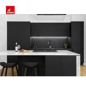 Alland Base mobili Interior Design Free Standing lacca opaca <span class=keywords><strong>MDF</strong></span> pannello porta di stoccaggio armadi da cucina con lavello - Product Image 3