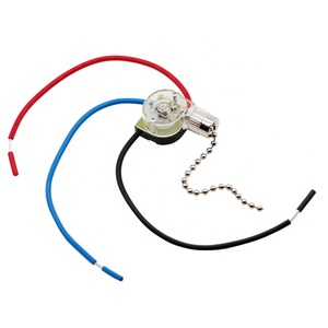 Interrupteur à chaîne de ventilateur de plafond ZING EAR on OFF 3 vitesses, commande par chaîne, laiton, 4 fils, 3A 6A 125V 250V - Product Image 1
