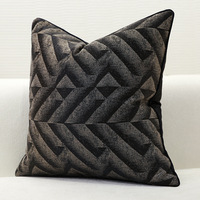 Housse de coussin et de oreiller jacquard géométrique vintage moderne de luxe avec logo personnalisé pour la maison et l'hôtel, 100% polyester