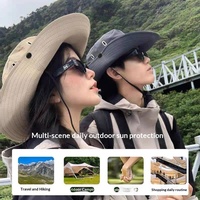 Chapeau de randonnée style cowboy occidental, pêcheur, unisexe, pour femme et homme, protection solaire hivernale, coupe-vent, respirant, réglable avec bouton