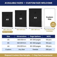 Carnet de notes exécutif en cuir PU personnalisé avec logo, reliure cousue, dorure à chaud, format A5, vente en gros, OEM