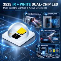 Diode LED SMD à double lumière céramique 3535, 850nm 940nm IR et blanc 7000-8000K, double puce, haute puissance pour caméra de sécurité CCTV