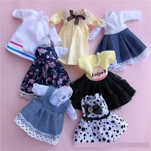 Pakaian Mainan Dropshipping 6 Inci Boneka Amerika Gadis 16 Cm Gaun Boneka Rok Gaun Boneka Pakaian Jepang dan Korea