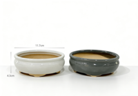 Mini pots de bonsaï chinois Zen en gros - Petits pots en céramique bicolores pour la décoration de micro bonsaï de bureau intérieur