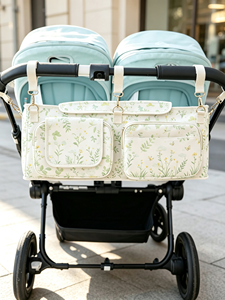 <span class=keywords><strong>Sac</strong></span> de rangement isotherme double pour poussette, accessoires pour bébé, organisateur de rangement double pour poussette, compatible avec les poussettes et les chariots pour bébé - Product Image 3