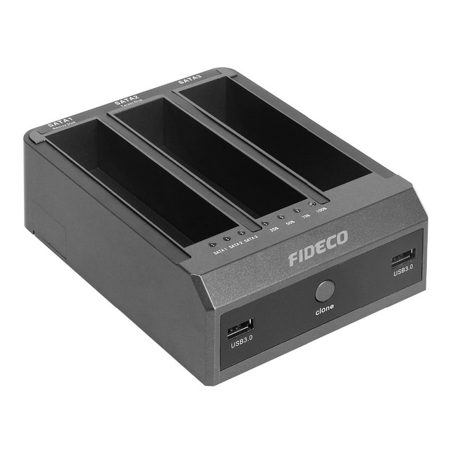 FIDECO Triple Bay Usb 3.0 Sata 2.5 3.5 Adapter Docking Offline Cloner Hdd Ssd Usb 3.0 Sata Ide External Hard Drive Docking