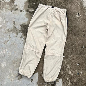 Custom Pants Manufacturer Zip Off at the Knees Shorts Blank Hem Adjustment <b>Cord</b> Straight Leg Sweatpants With Mesh - Product Image 2