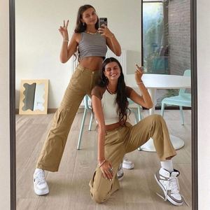 กางเกงยีนส์ขาตรงขาตรงสำหรับผู้หญิงกางเกงกีฬากางเกงคาร์โก้ออกแบบได้ตามต้องการขนาดใหญ่พิเศษ - Product Image 5