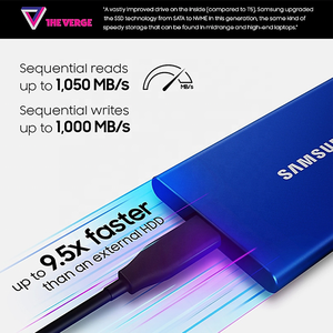 สำหรับ Samsung Portable SSD T7 USB 3.2 500GB 1T 2T USB3.2 Gen 2 ใช้งานร่วมกับ PC, Mac, อุปกรณ์ Android, เครื่องเล่นเกม ของแท้ - Product Image 5